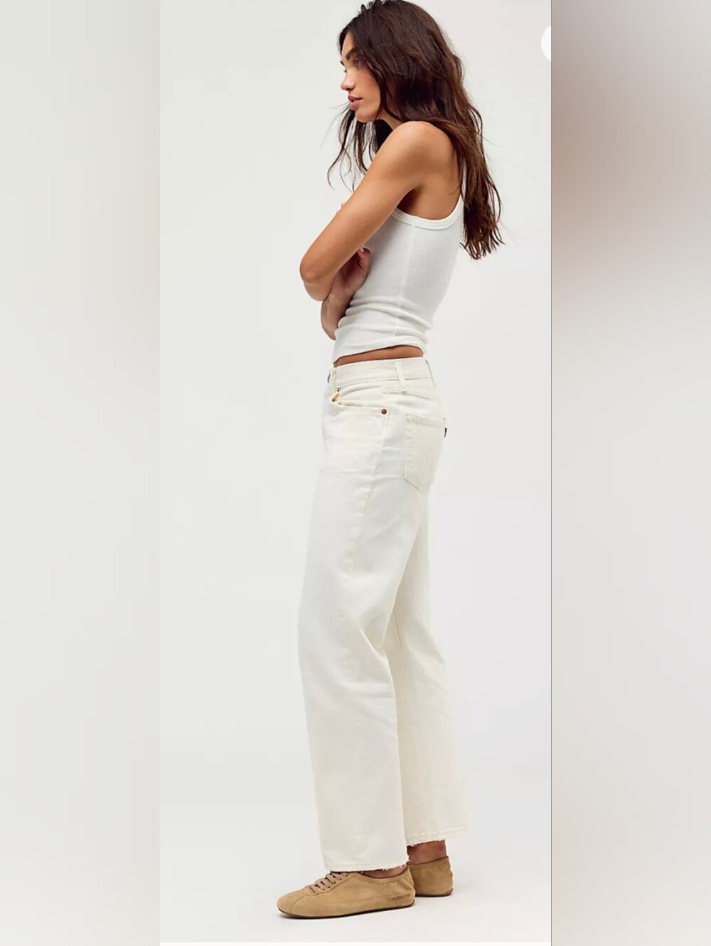 Levi’s 501 ’90s Women’s Jeans Ecru Booper White Button Fly Size 24 - Picture 2 of 12